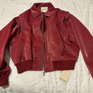 NEW WITH TAGS Oversized Contrast Stitch Jacket Red - the room Antwerp